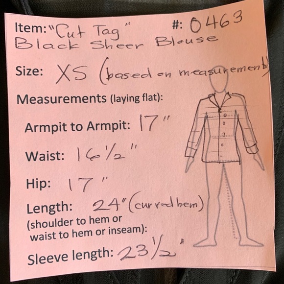 🔥5/$20🔥 Black Chiffon Shirt Sheer Stripes - Picture 8 of 8